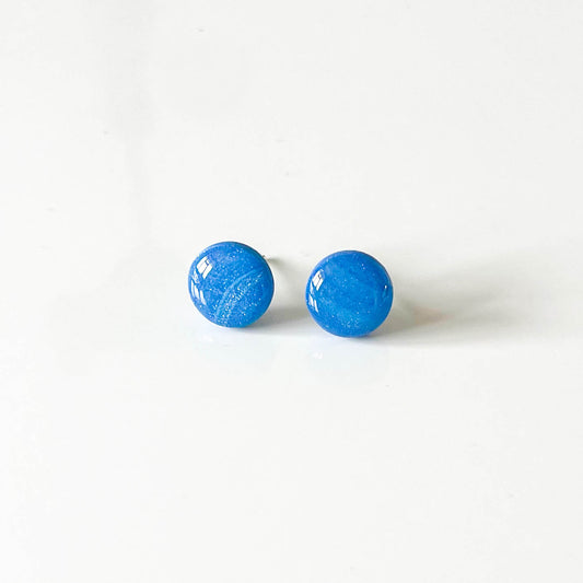 Blue Shimmer Stud Earrings