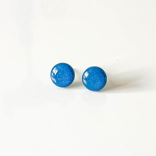 Blue Shimmer Stud Earrings