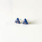 Triangle Navy and Copper Leaf Stud Earrings