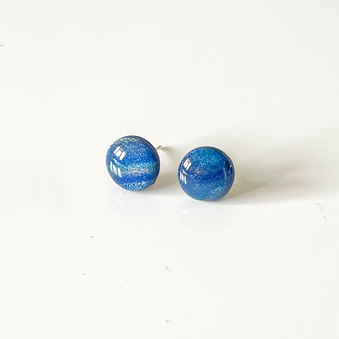 Blue Shimmer Stud Earrings