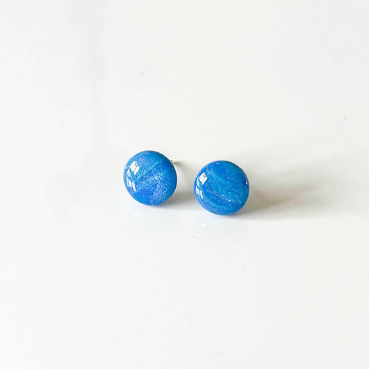 Blue Shimmer Stud Earrings