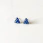 Triangle Navy Polka Dot Stud Earrings